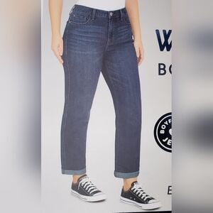 Seven7 Womens Easy Fit Weekend Boyfriend Jeans Relaxed Fit Rolled Cuff Size 12